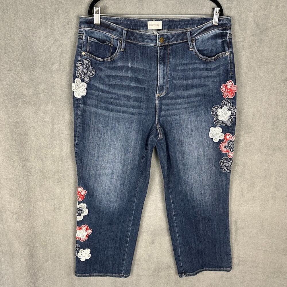 Driftwood Jeans Womens 18 Blue Royce Straight Ankle American Bandstand Boho - Picture 2 of 14